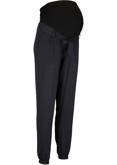 Leichte Umstandshose aus Viskose, Loose Fit in schwarz von der Seite - bonprix
