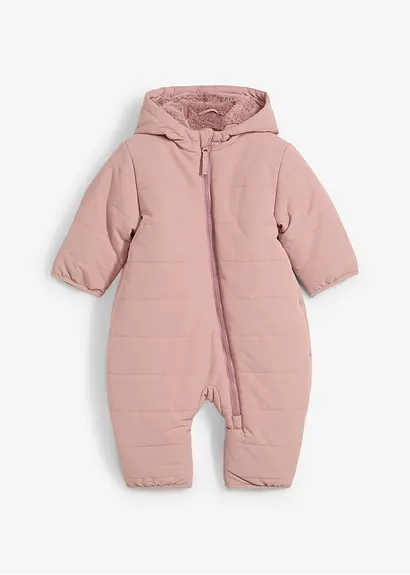Schneeanzug mit Teddyfutter in rosa von vorne - bonprix