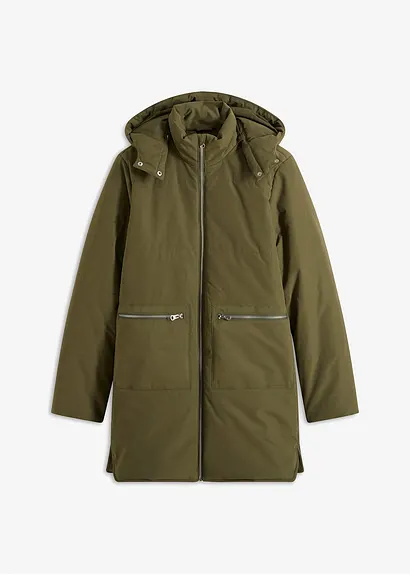Steppjacke in grün von vorne - bonprix