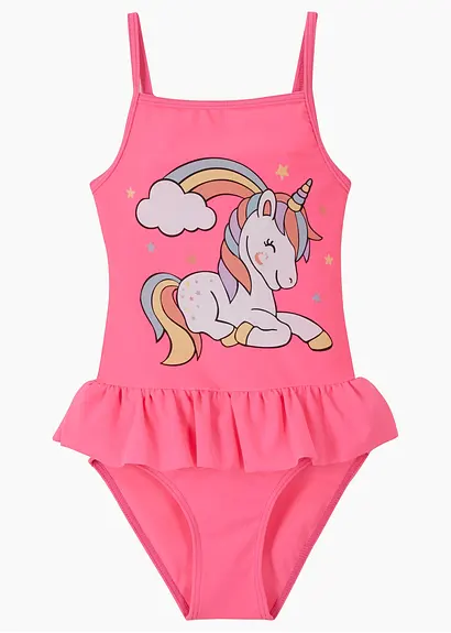 Nachhaltiger Mädchen Badeanzug in pink - bonprix