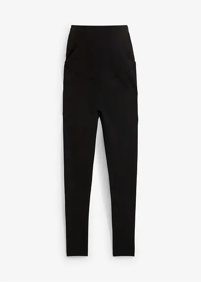 Wärmende Umstandsthermoleggings, Slim Fit in schwarz von vorne - bonprix