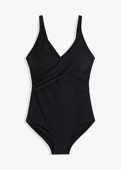 Shape Badeanzug leichte Formkraft in schwarz von vorne - bonprix