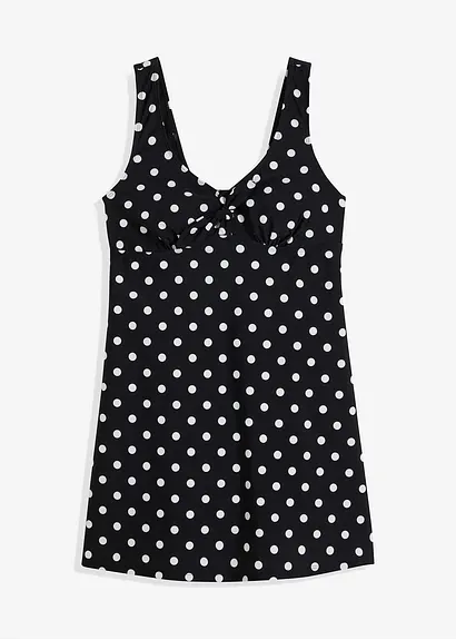 Badekleid mit breiten Trägern in schwarz von vorne - bonprix