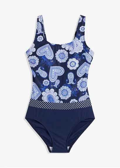 Shape Badeanzug mittlere Formkraft in blau von vorne - bonprix