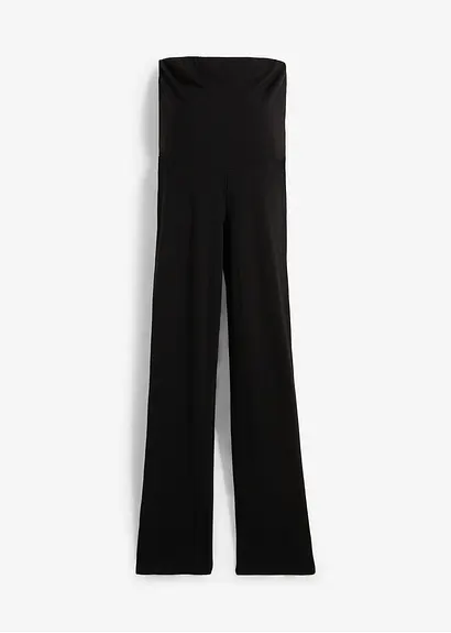 Stützende Rückbildungsleggings aus Bio-Baumwolle, Straight Leg in schwarz von vorne - bonprix