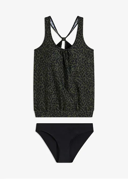 Oversize-Tankini (2-tlg.Set) in grün von vorne - bonprix