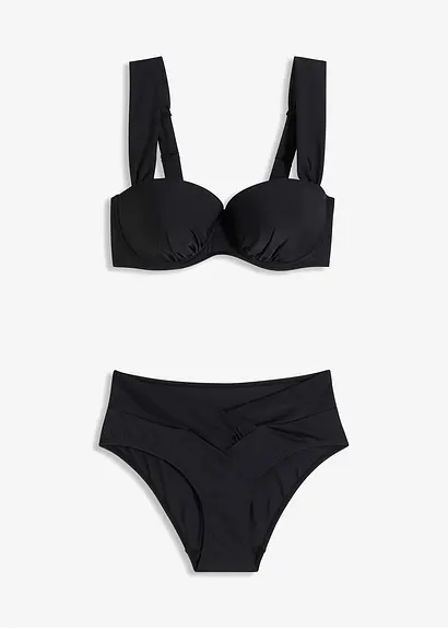 Balconette Bikini (2-tlg.Set) in schwarz von vorne - bonprix