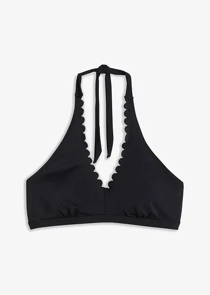 Neckholder Bikini Oberteil in schwarz von vorne - bonprix