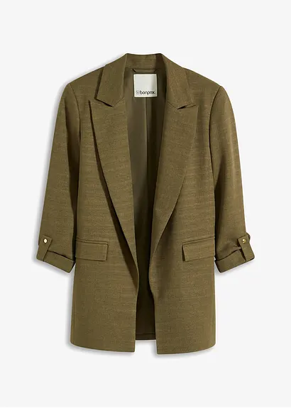Longblazer in grün von vorne - bonprix
