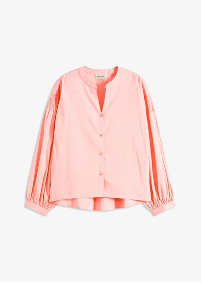 Vokuhila-Bluse in rosa von vorne - bonprix