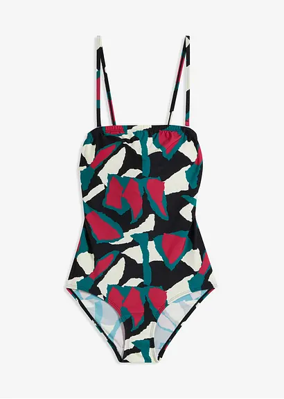 Bandeau Badeanzug in grau von vorne - bonprix