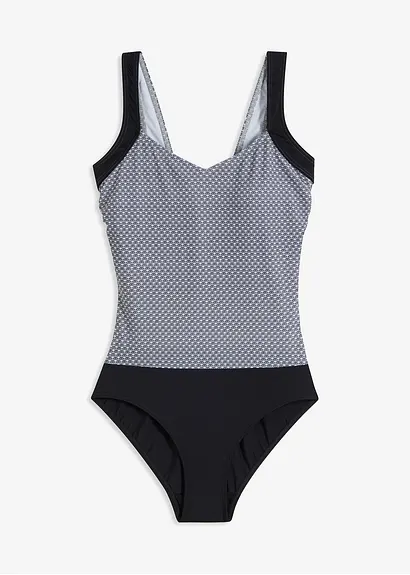 Badeanzug in schwarz von vorne - bonprix