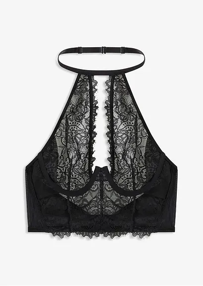 Bustier mit Bügel in schwarz von vorne - bonprix