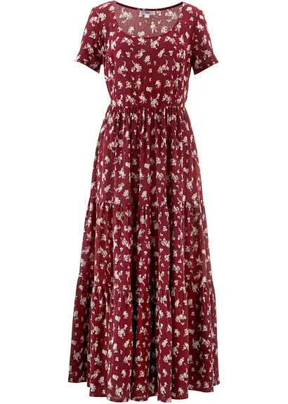 Kleid mit kurzen Ärmeln in rot von vorne - bonprix
