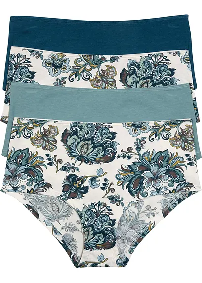 Maxipanty (4er Pack) in blau von vorne - bonprix