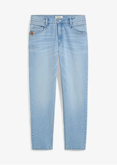 Relaxed Fit Stretch-Jeans aus schwerem, robustem Denim, Tapered in blau von vorne - bonprix