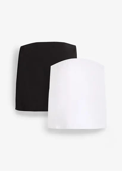 Stützendes Umstands-Bauchband aus Bio-Baumwolle (2er Pack) in schwarz von vorne - bonprix