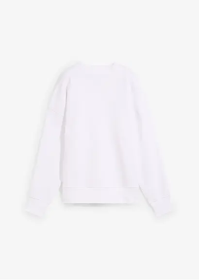 Oversize-Sweatshirt in weiß von vorne - bonprix