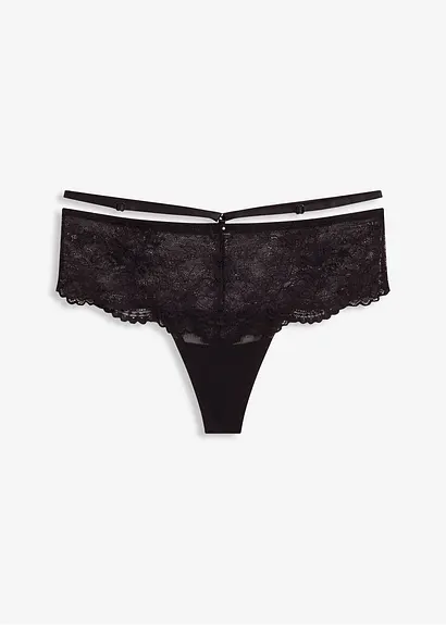 String Panty in schwarz von vorne - bonprix