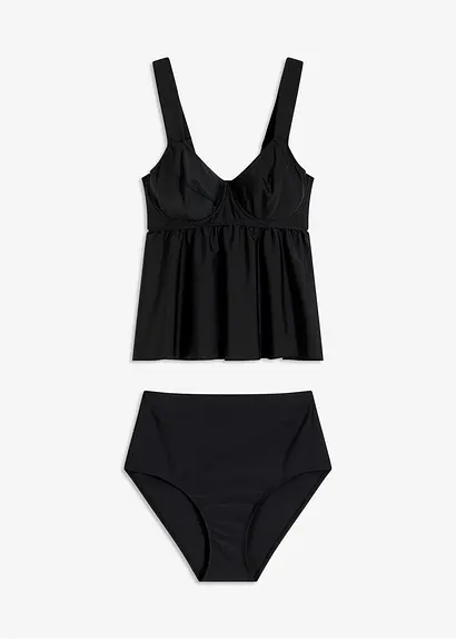 Bügel Tankini (2-tlg.Set) in schwarz von vorne - bonprix