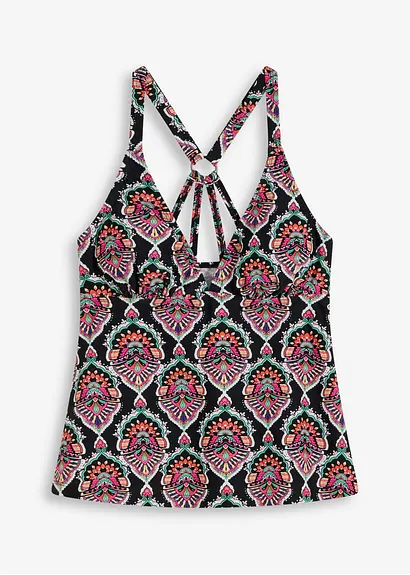 Tankini Oberteil in schwarz von vorne - bonprix