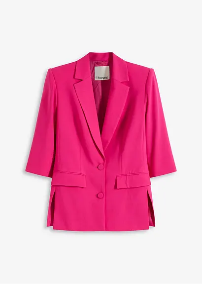 Blazer mit modisch betonten Schultern in pink von vorne - bonprix