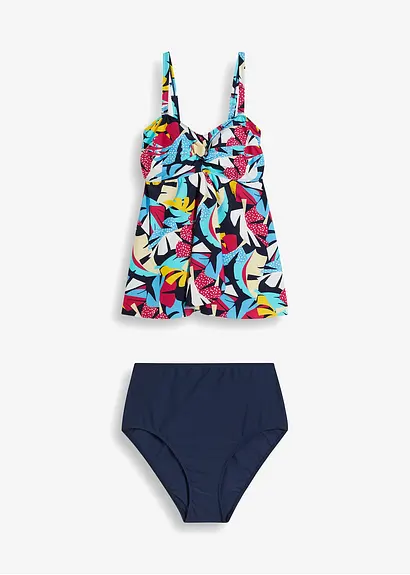 Bandeau Tankini (2-tlg.Set) in blau von vorne - bonprix
