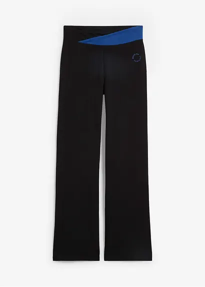 Baumwoll Sporthose mit Stretch, Bootcut in schwarz von vorne - bonprix