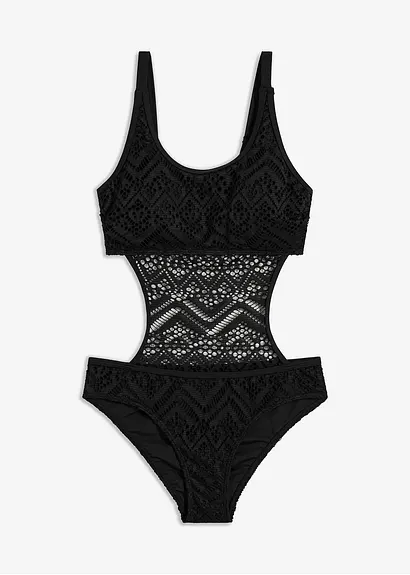 Monokini in schwarz von vorne - bonprix