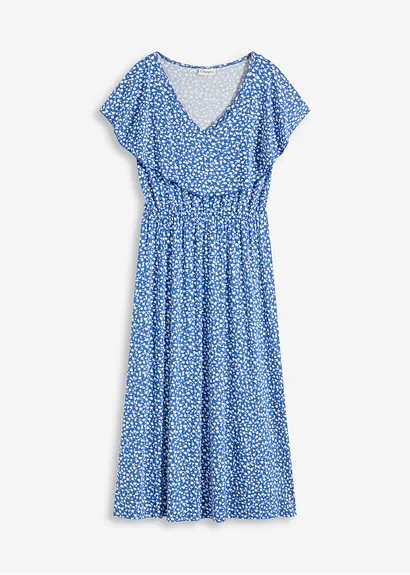 Jerseykleid in blau von vorne - bonprix