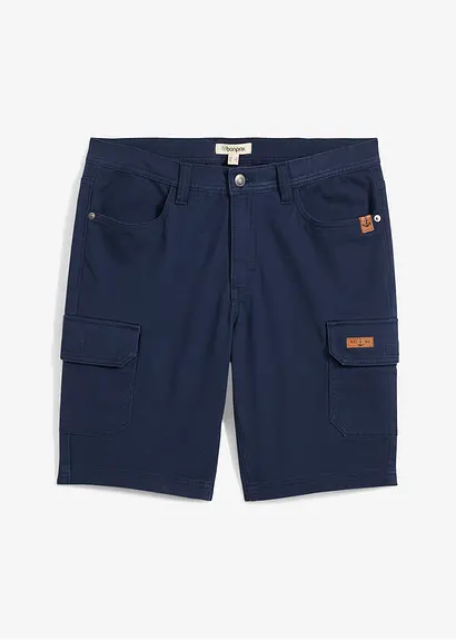 Stretch-Bermuda, Slim Fit in blau von vorne - bonprix