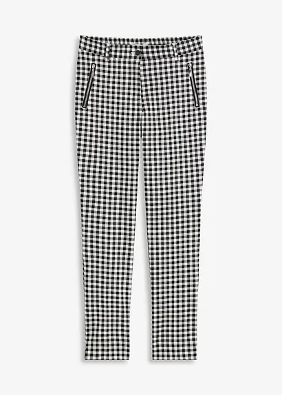 Hose mit Vichy Karo in schwarz von vorne - bonprix