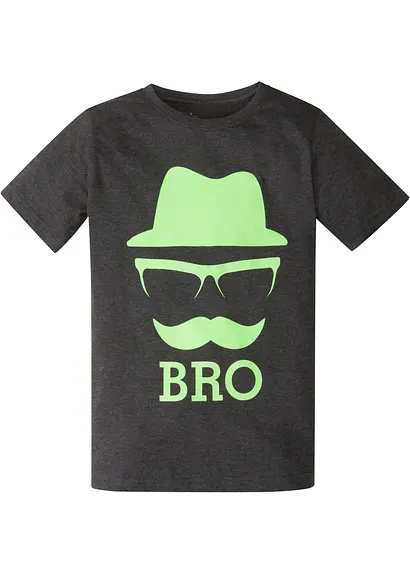 T-Shirt aus reiner Baumwolle in schwarz von vorne - bonprix