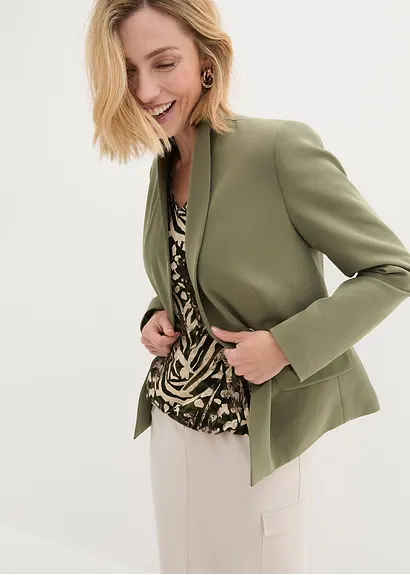 Shirt mit Gummibund in braun (im Anschnitt) - bonprix