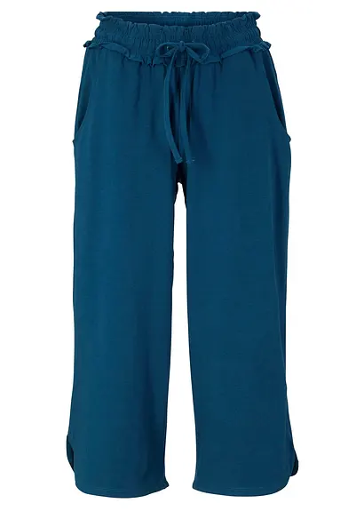 Jersey-Hose aus Baumwoll-Mix in petrol von vorne - bonprix