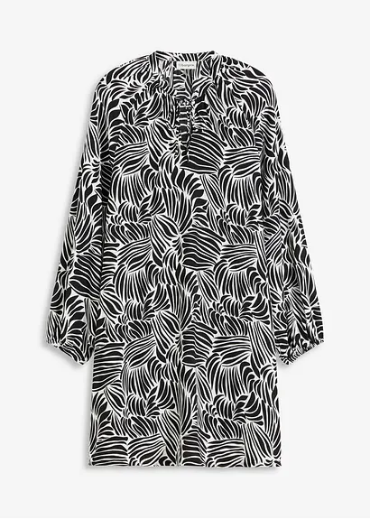 bedrucktes Tunika-Kleid in weiß von vorne - bonprix