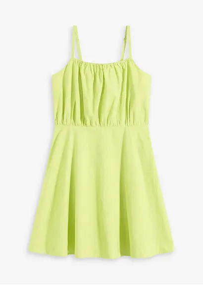 Minikleid aus reiner Bio-Baumwolle in gelb von vorne - bonprix
