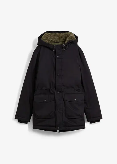 Winterparka in schwarz von vorne - bonprix