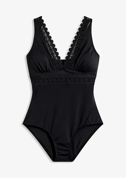 Badeanzug in schwarz von vorne - bonprix