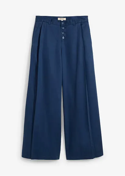 Twillhose aus fließendem Lyocell in blau von vorne - bonprix