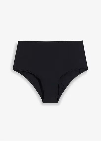 High Waist Bikinihose weitenverstellbar in schwarz von vorne - bonprix