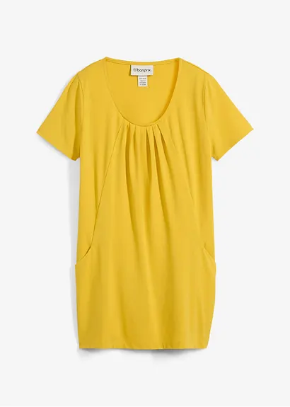Longshirt mit Viskose in gelb von vorne - bonprix