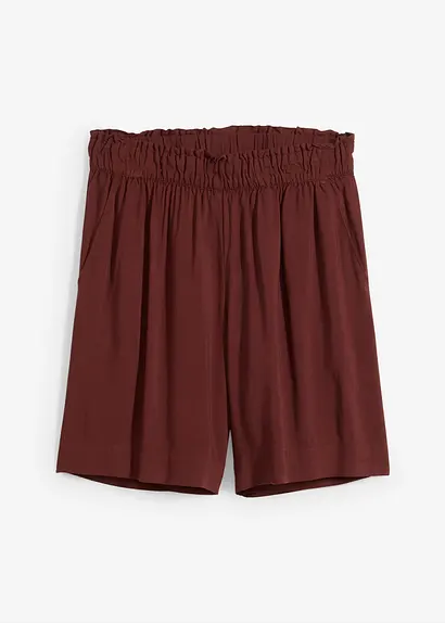 Schlupf-Shorts aus Viskose in braun von vorne - bonprix