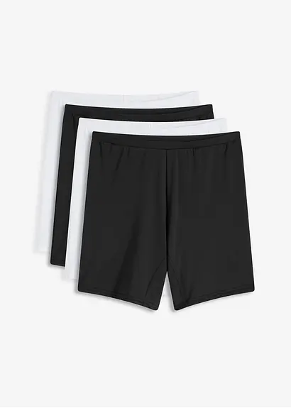Mittellange Taillenboxer (4er Pack) in weiß von vorne - bonprix