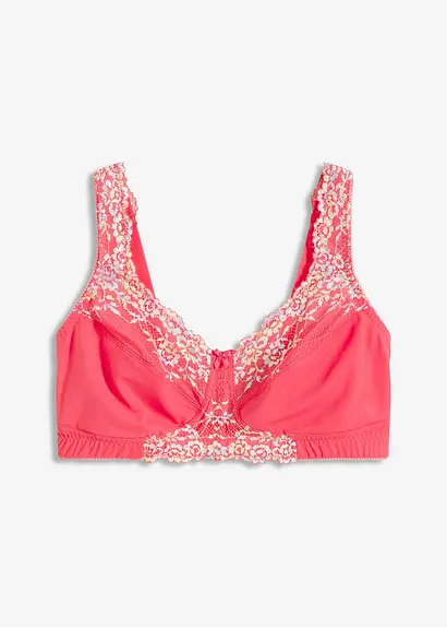 Entlastungs-BH ohne Bügel mit gepolsterten Trägern in pink von vorne - bonprix