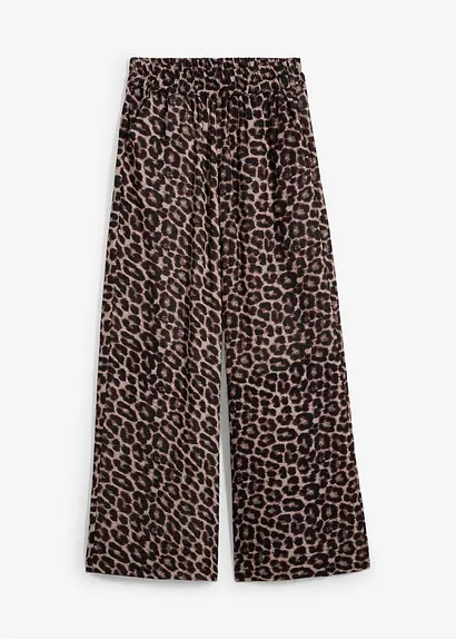Palazzo-Hose aus Musselin in grau von vorne - bonprix