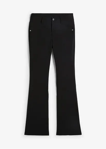 Bengalin-Stretch-Hose, Bootcut in schwarz von vorne - bonprix