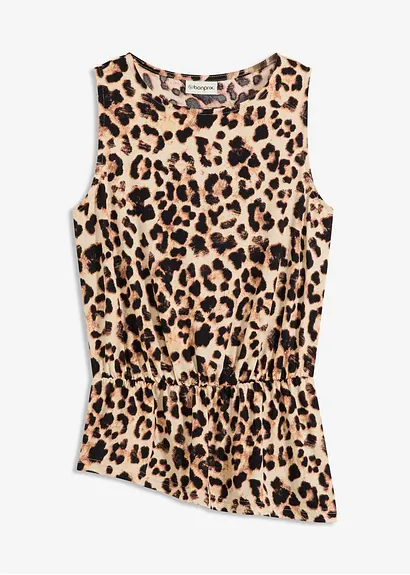 bedrucktes Top in beige von vorne - bonprix