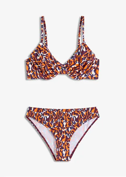 Bügel-Bikini (2-tlg.Set) mit hohem Beinausschnitt in lila von vorne - bonprix