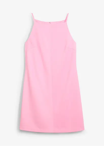 Minikleid aus fließendem Scuba in rosa von vorne - bonprix
